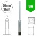 5m Flange Plated Lighting Column (Bolt Down) - Street Lamp Post Galvanised Steel (76mm Shaft/140mm Base)