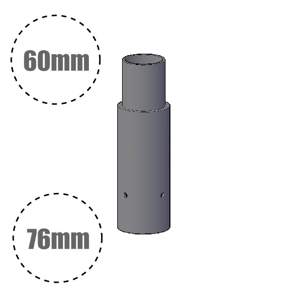 Reducer Spigot Adaptor for Lighting Column / Lamp Post - 76mm column to 60mm 