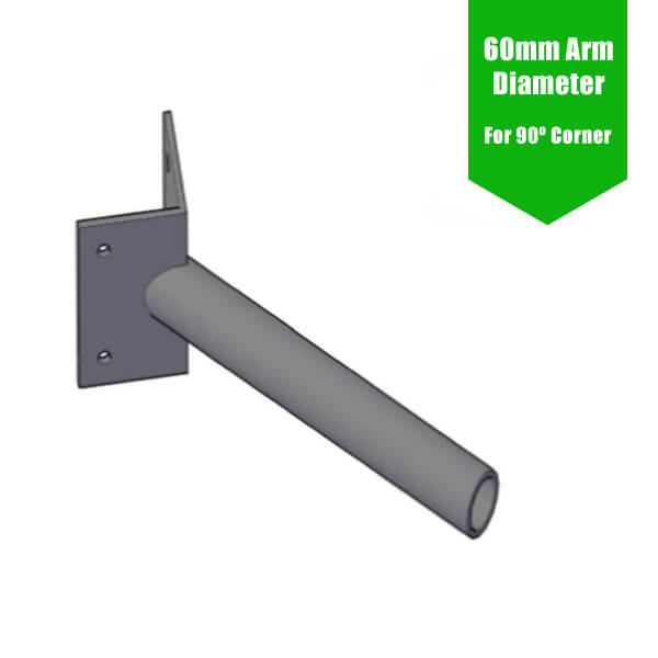 90° Corner Wall Mount Backet - Single Lantern Projection Arm - 300mm Outreach
