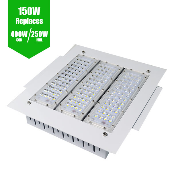 LED Recessed Canopy Light for Petrol Station Forecourt - IP65 100W / 250W SON / 150W MHL