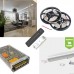 LED Home LED Kit - Includes LED Strip Tape, LED Profile, Driver + Optional Remote Dimmer or Wall Plate Dimming Switch, 5m Cable SMD3528 24V - Single Colour IP21