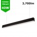 Suspended/Surface Mount Linear LED Direct Downlight Luminaire 1200mm/4ft - Black (3,700lm) 40W Flicker Free