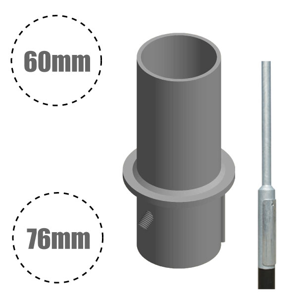 Reducer for Lighting Column / Lamp Post - 76mm column to 60mm (Internal)