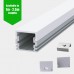 LED Profile Square Aluminium Top Hat Diffuser for LED Strip - Surface Mount - Aluminium LED Channel c/w  Diffuser + End Caps + Mounting Clips 