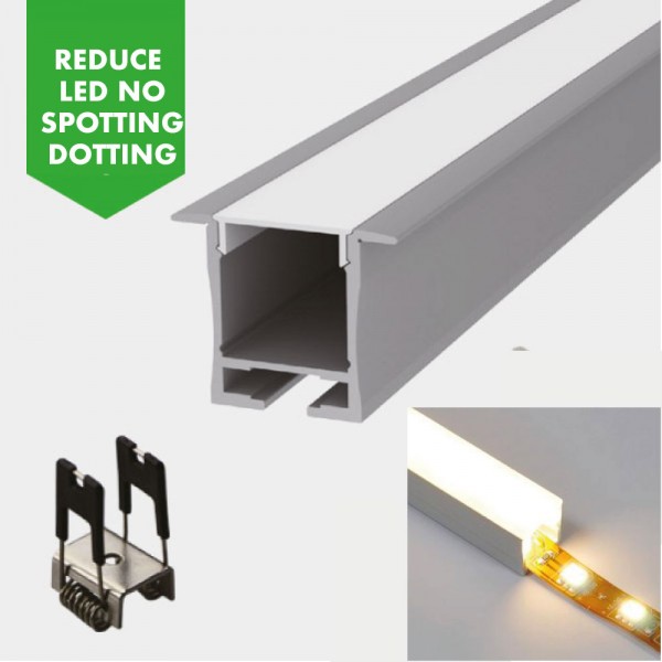 REDUCE / NO SPOTTING / DOTTING LED STRIP / TAPE DIFFUSE DIFFUSER RECESSED LED ALUMINIUM PROFILE / CHANNEL / EXTRUSION