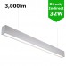 Suspended Linear LED Light Up/Down Light 1200mm/4ft - Silver Anodised Aluminum (3,000lm) 32W