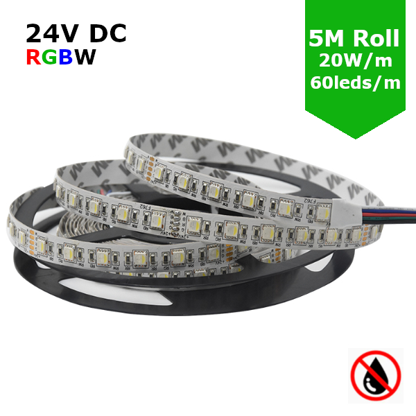 24V Flexible LED Strip RGBW Colour changing SMD5050 - 5m 20W/m (60 LED/m) - IP21