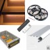 LED Strip Stair Nose Nosing Step Edging Trim Profile Tape Complete Kit - Includes LED Strip Tape, LED Profile, Driver + Optional Remote Dimmer or Wall Plate Dimming Switch, 5m Cable SMD3528 24V - Single Colour IP65